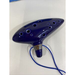 6 Hole Ocarina Legend of Zelda Replica Blue Ceramic Flute Instrument New